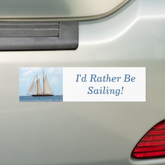 Ik zou liever een trappelende Schooner BVI verkope Bumpersticker (Op auto)