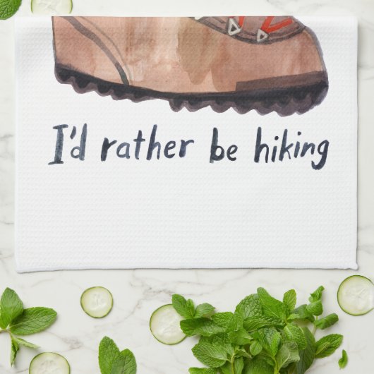 Ik zou liever een wandelaar zijn. theedoek (Gevouwen)