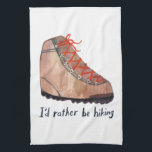 Ik zou liever een wandelaar zijn. theedoek<br><div class="desc">Ik zou liever aan het wandelen zijn!! Hoe zit het met jou? Bekijk deze handdoek en controleer mijn winkel op meer overeenkomende objecten zoals overhemden, magneten, sleutelhangers, kussens, stickers en meer. En natuurlijk ook nog meer campervan en camping spullen. Pas dit met een naam, uw eigen tekst aan, of verander...</div>