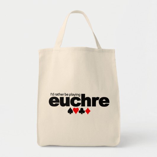 Ik zou liever Euchre-tas spelen - kies stijl Tote Bag (Voorkant)