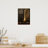 Ik zou liever Euphonium citeren messing muziek Poster (Keuken)