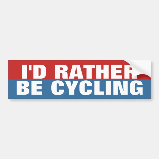 Ik zou liever fietsen bumpersticker (Voorkant)