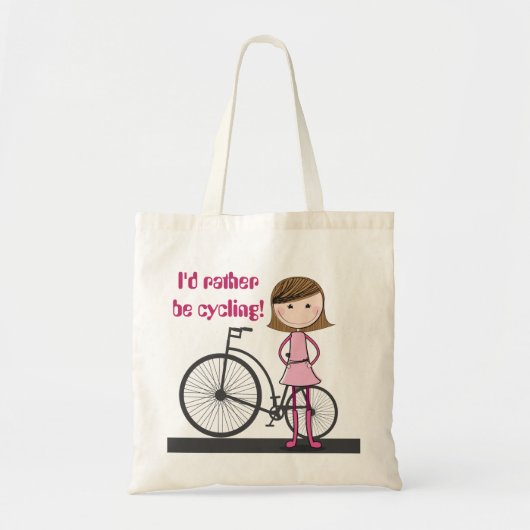 Ik zou liever fietsen! - Een schattige, nuttige ca Tote Bag (Voorkant)