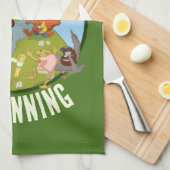 Ik zou liever Fox & Badger Woodland Race lopen Theedoek (Quarter Fold)