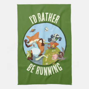 Ik zou liever Fox & Badger Woodland Race lopen Theedoek