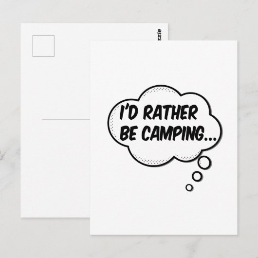 Ik zou liever gaan kamperen briefkaart (Voorkant / Achterkant)