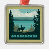 Ik zou liever gaan rijden metalen ornament (Voorkant)