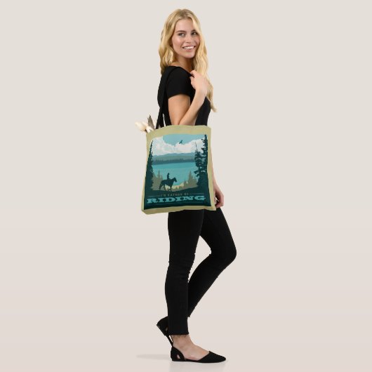 Ik zou liever gaan rijden tote bag (Op model)