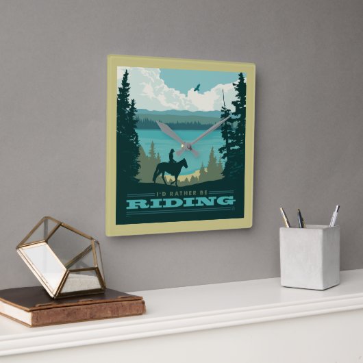 Ik zou liever gaan rijden vierkante klok (Kantoor)