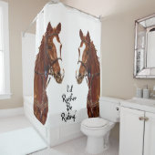 Ik zou liever gaan ruiken. Paard Douchegordijn (In situ)