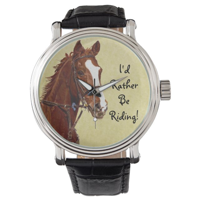 Ik zou liever gaan ruiken. Paard Horloge (Voorkant)