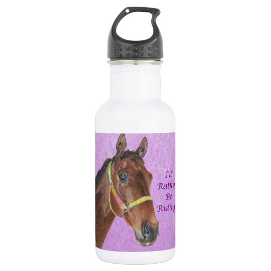 Ik zou liever gaan ruiken. Paard Waterfles (Voorkant)