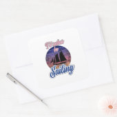 Ik zou liever gaan winkelen vierkante sticker (Envelop)