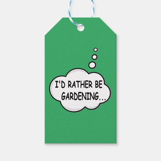 Ik zou liever Gardening Green zijn Cadeaulabel (Voorkant)