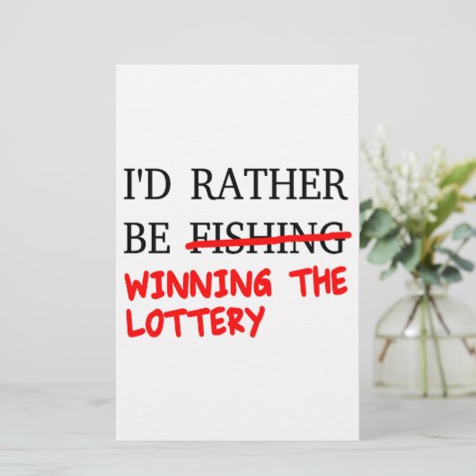 Ik zou liever Gevist zijn... De loterij winnen Briefpapier (Staand voorkant)