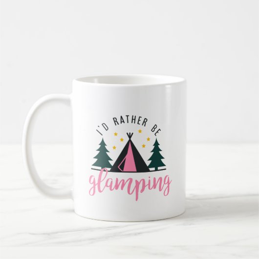 Ik zou liever glamping zijn koffiemok (Links)
