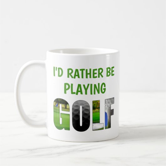 Ik zou liever Golf grappig Golfer spelen Koffiemok (Links)