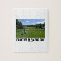 Ik zou liever Golf spelen (Golfer op Golfcursus)