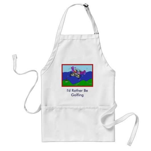 Ik zou liever Golfing Apron zijn Standaard Schort (Voorkant)