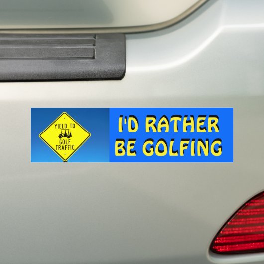 Ik zou liever Golfing zijn Bumpersticker (Op auto)