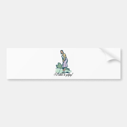 Ik zou liever Golfing zijn! Bumpersticker (Voorkant)