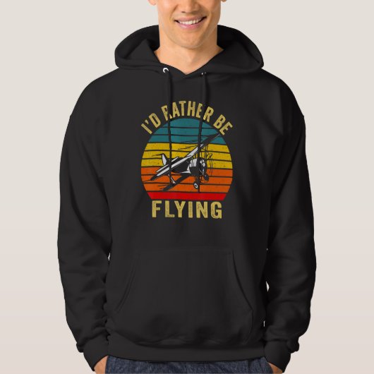 Ik zou liever grappig  vliegdekschip vliegen hoodie (Voorkant)