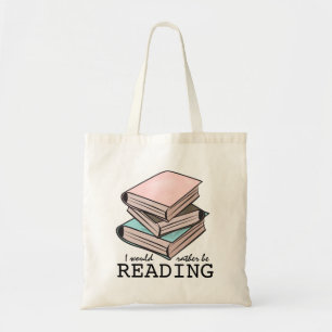 Ik zou liever grappige boekenzak lezen tote bag