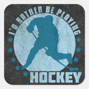 Ik zou liever Hockey spelen Vierkante Sticker