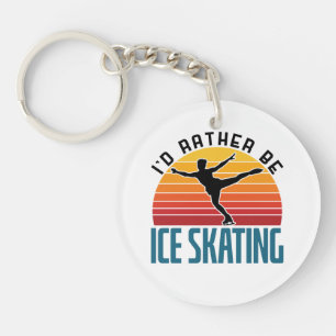 Ik zou liever Ice Skating Figuur Skater zijn Sleutelhanger