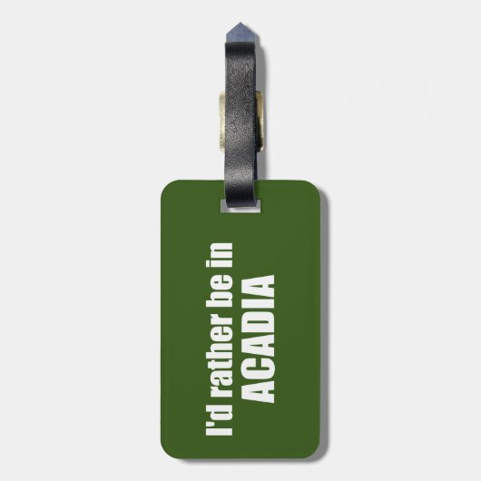 Ik zou liever in Acadia zijn Bagagelabel (Achterkant verticaal)