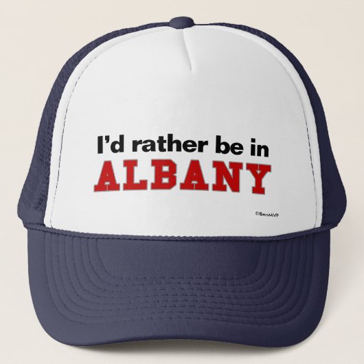 Ik zou liever in Albany zijn Trucker Pet (Voorkant)