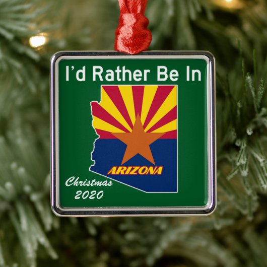Ik zou liever in Arizona AZ zijn Metalen Ornament (Boom)