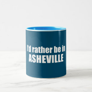 Ik zou liever in Asheville North Carolina zijn Tweekleurige Koffiemok