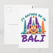 Ik zou liever in Bali Indonesia zijn... ... ... .. Briefkaart (Voorkant / Achterkant)