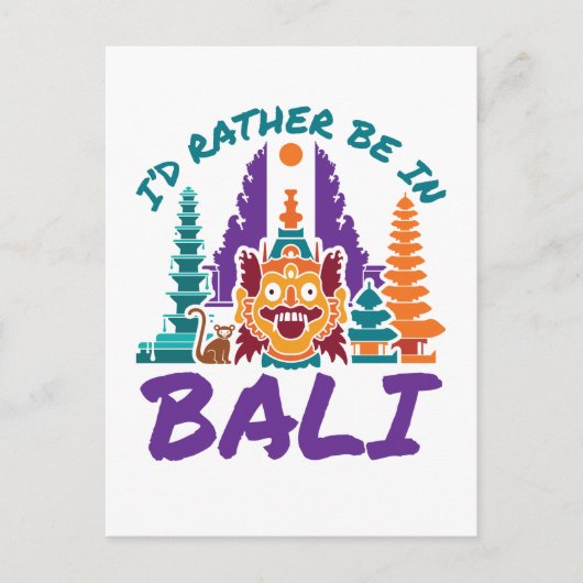Ik zou liever in Bali Indonesia zijn... ... ... .. Briefkaart (Voorkant)