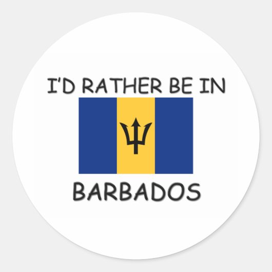 Ik zou liever in Barbados zijn Ronde Sticker (Voorkant)