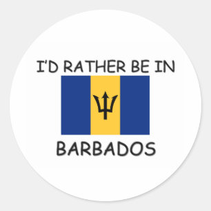 Ik zou liever in Barbados zijn Ronde Sticker