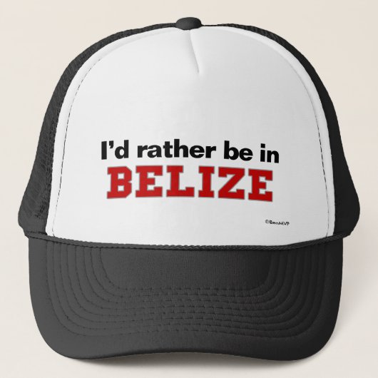 Ik zou liever in Belize zijn Trucker Pet (Voorkant)
