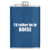 Ik zou liever in Boise Idaho zijn Heupfles (Voorkant)