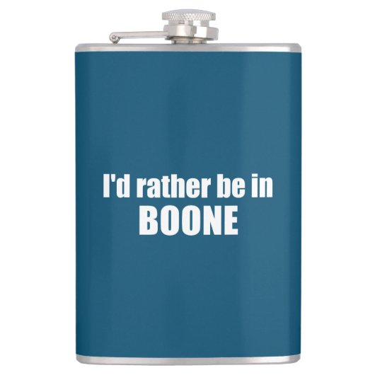 Ik zou liever in Boone North Carolina zijn Heupfles (Voorkant)