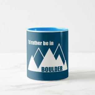 Ik zou liever in Boulder Colorado Mountain zijn Tweekleurige Koffiemok