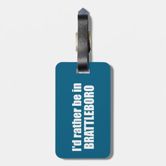 Ik zou liever in Brattleboro Vermont zijn Bagagelabel (Achterkant verticaal)