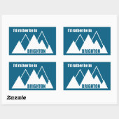 Ik zou liever in Brighton Utah Mountain zijn Rechthoekige Sticker (Vel)