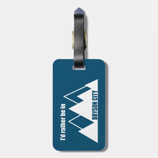 Ik zou liever in Bryson City Mountain zijn Bagagelabel (Achterkant verticaal)