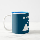 Ik zou liever in Bryson City Mountain zijn Tweekleurige Koffiemok (Links)