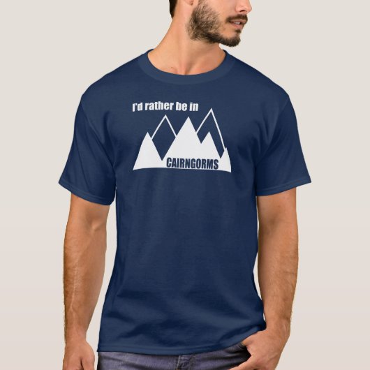Ik zou liever in Cairngorms National Park Mountain T-shirt (Voorkant)