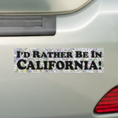 Ik zou liever in Californië zijn - Bumpersticker (Op auto)