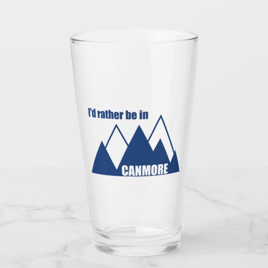 Ik zou liever in Canmore Mountain zijn Glas (Voorkant)