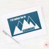 Ik zou liever in Canmore Mountain zijn Rechthoekige Sticker (Envelop)