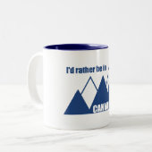 Ik zou liever in Canmore Mountain zijn Tweekleurige Koffiemok (Voorkant links)